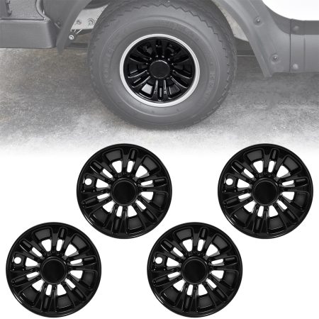 8" Wheel Hub Caps 8 inch Center Tire Hub Cap Covers Wheel Rim Cover for E-Z-GO/Club Car/Yamaha Golf Cart, 4pcs, Gloss Black