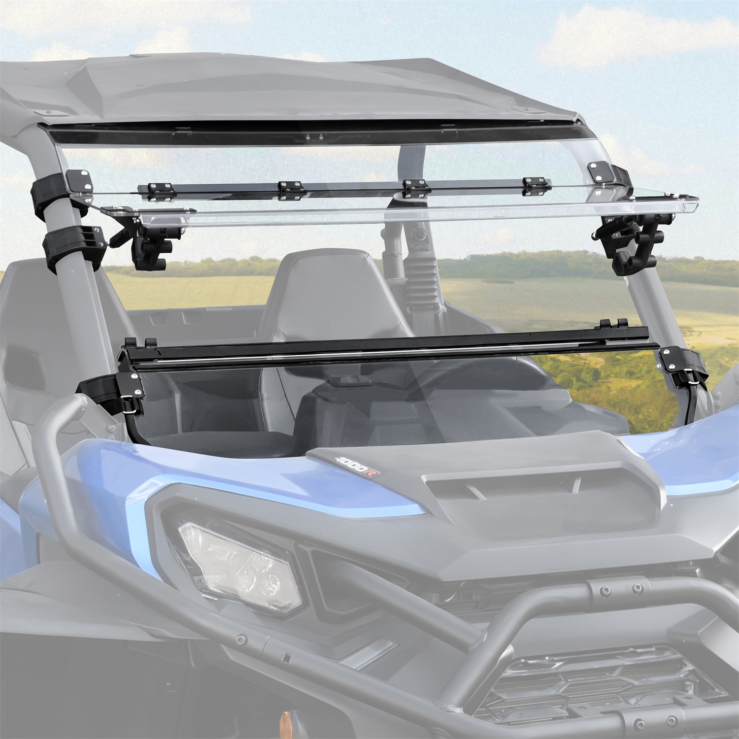 Front Flip Up Full Windshield for Can-Am Commander & Commander MAX 2021-2026 Accessories