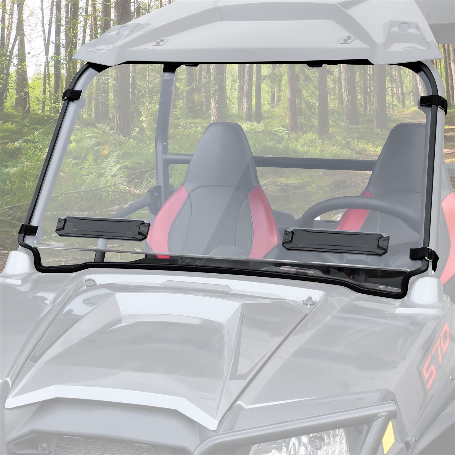 Vented Full Windshield for Polaris RZR 570 2012-2019/RZR 800 2008-2014/XP 900 2011-2014/Trail 570 2020-2022