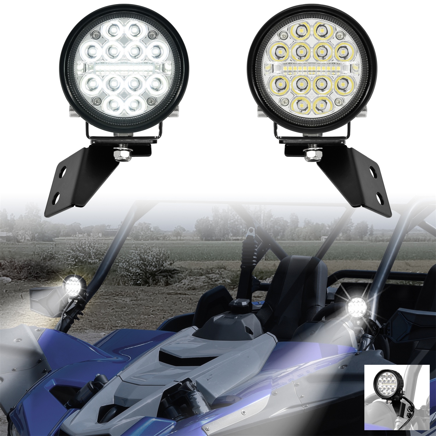 A-Pillar LED Pod Lights for Yamaha YXZ1000R 2019-2025