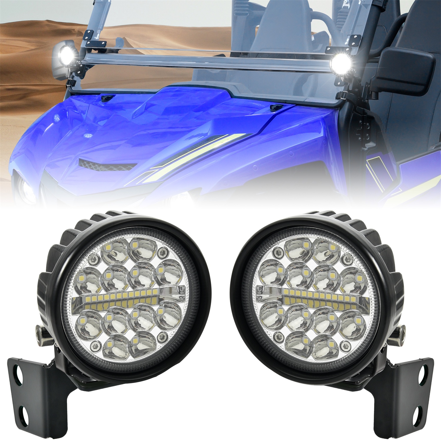 A-Pillar LED Pod Lights for Yamaha Viking 2013-2025 Wolverine X2 X4 850 2018-2020