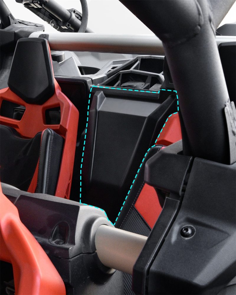 Black Engine Access Panel Behind for Can-Am Maverick X3 XDS XRS
