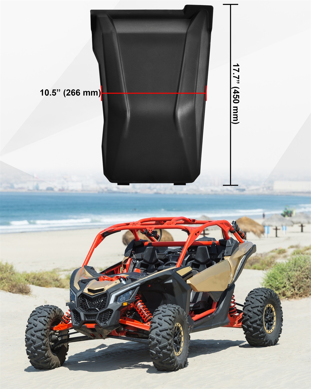 Black Engine Access Panel Behind for Can-Am Maverick X3 XDS XRS