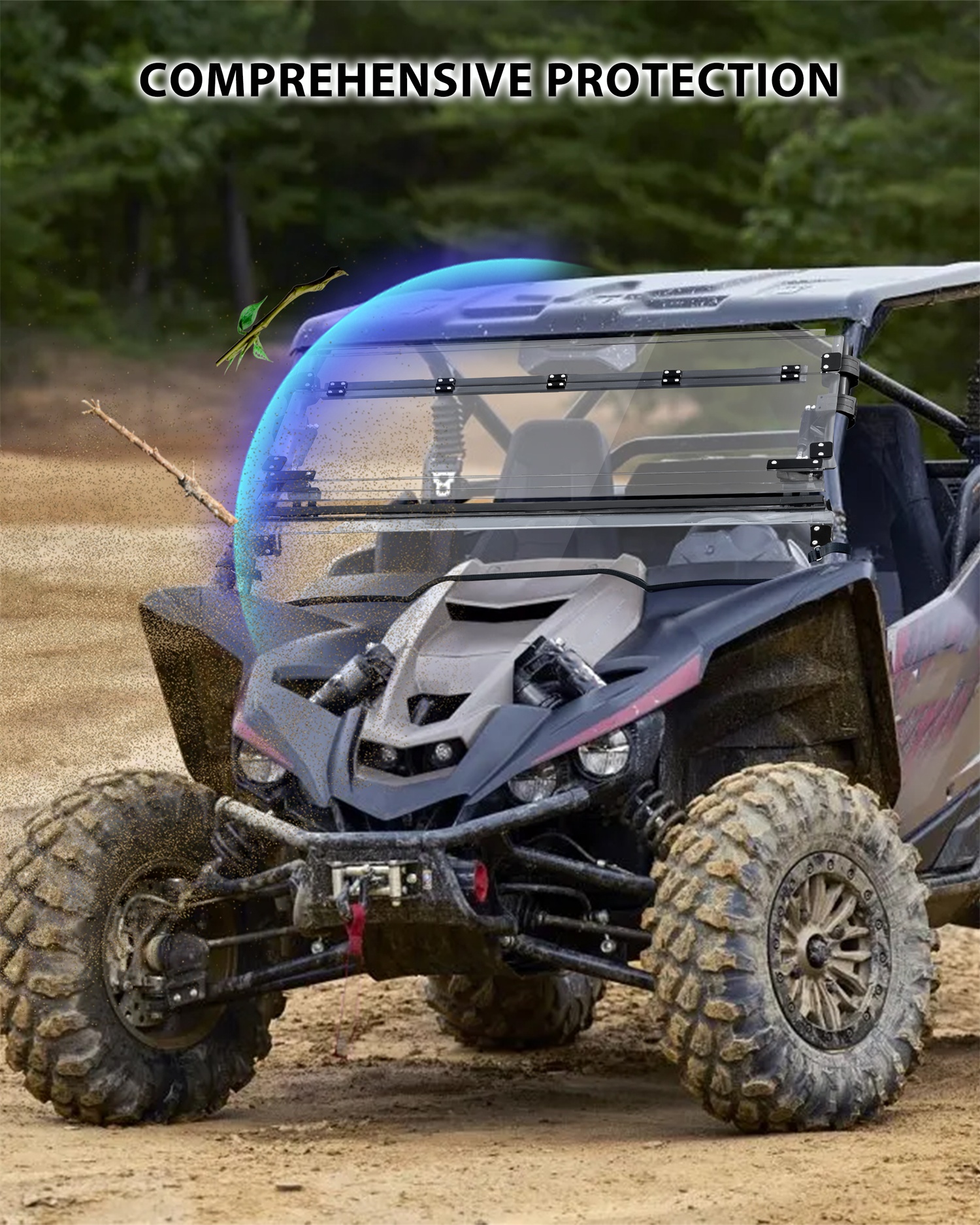3-in-1 Flip Up Windshield for Yamaha YXZ1000R /SE/SS/SS SE/SS XTR
