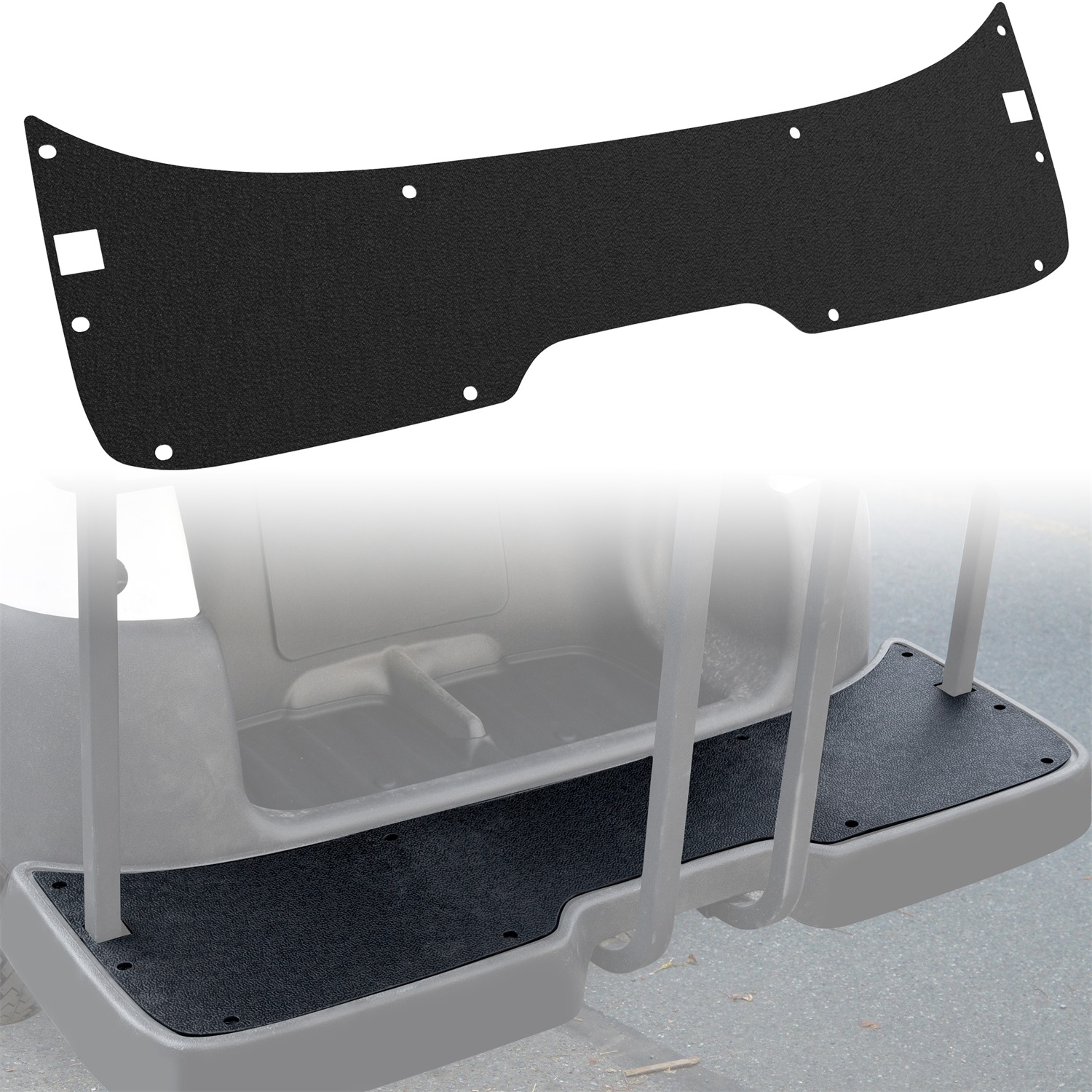 TPE Rear Facing Foot Rests Mat Rear Step Floor Mat for Club Car Tempo 4-Passenger Golf Cart