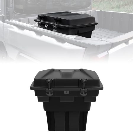 22L Rear Cargo Box Removable Rear Bed Storage Box Waterproof Bed Storage Bin for Polaris Ranger XD 1500/CREW 2024+