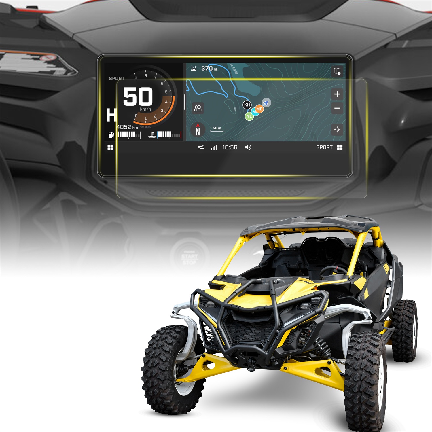 2 Pack 10.25" Screen Protector for Can-Am Maverick R MAX X RS 2024+ Models