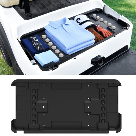 Under Seat Storage Tray Underseat Organizer Container Box Holder Plate for Club Car Tempo Electric Golf Cart with Original Trojan Battery
