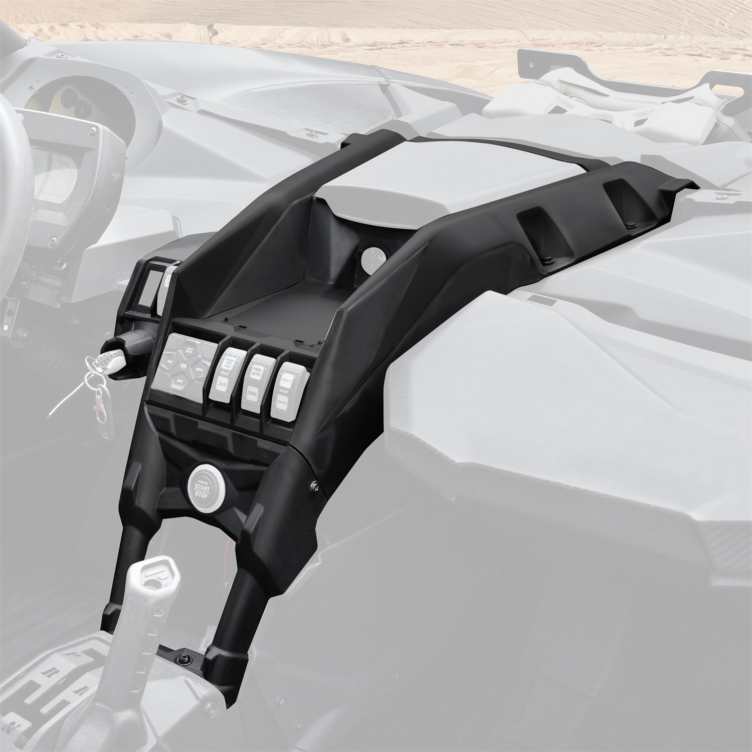 Black Central Dashboard Control Panel Kit for Can-Am Maverick X3 XDS XRS MAX Turbo RR 2017-2026