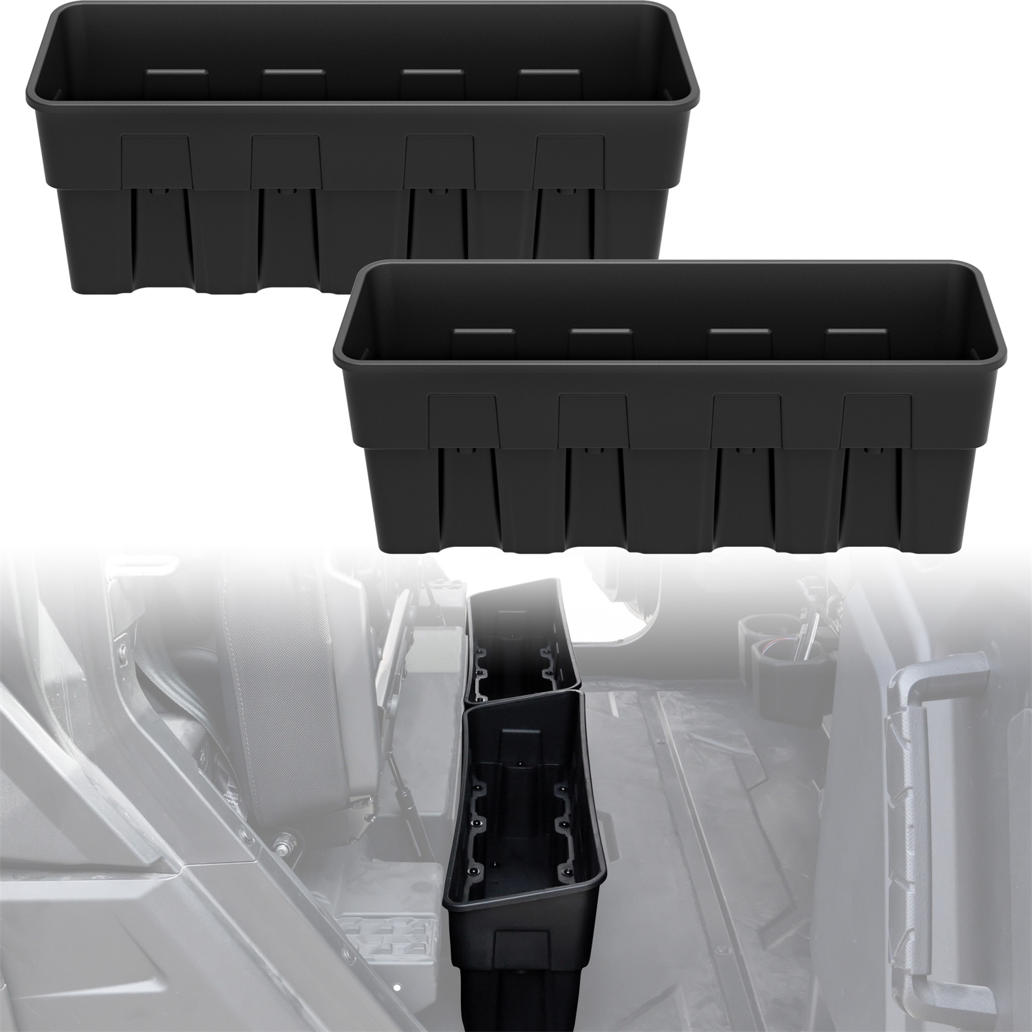 2PCS Rear Seat Under Seat 13L Storage Boxes for Polaris XPEDITION XP 5/ADV 5 2024-2026