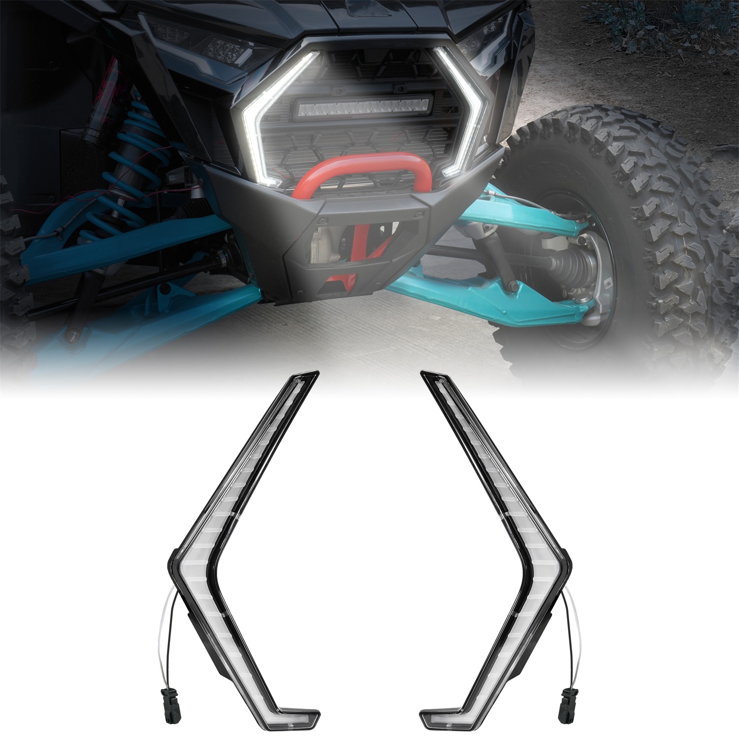 LED Grille Accent Fang Lights for 2025+Polaris RZR PRO XP/PRO R/PRO S