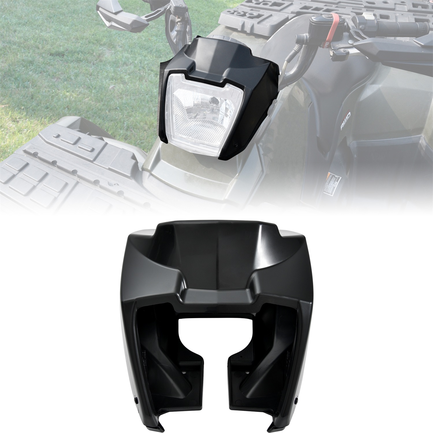 Upper & Lower Snap Headlight Pod Panel for Polaris Sportsman 570 450 400 500 800 2006-2017 Accessories, Center Front Head Light Support Mounting Dash Frame, Replace 5436819-498, 5436747-070
