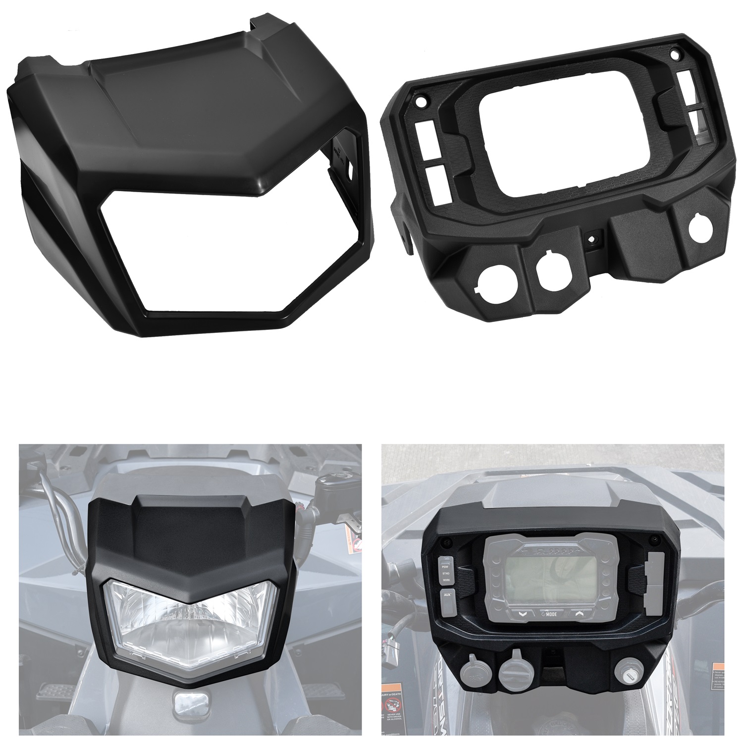 Front & Rear Headlight Pod Panel for Polaris Sportsman 570 450 2021+ Accessories, Center Headlight Mounting Frame Front Head Light Support Bracket Dash Frame, Replace #5457092-498, 5457091-070