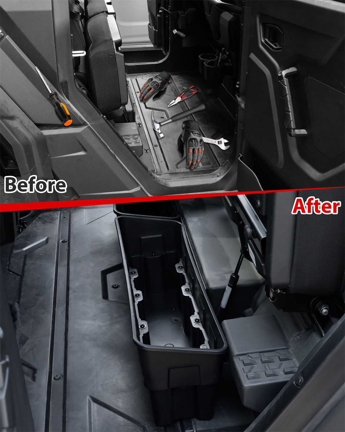 Rear Seat Under Seat 13L Storage Box for Polaris XPEDITION XP 5