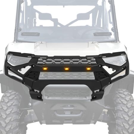 Black Combined Front Fascia with Lights for Polaris Ranger XP 1000 2018-2024/Crew XP 1000 2019-2024