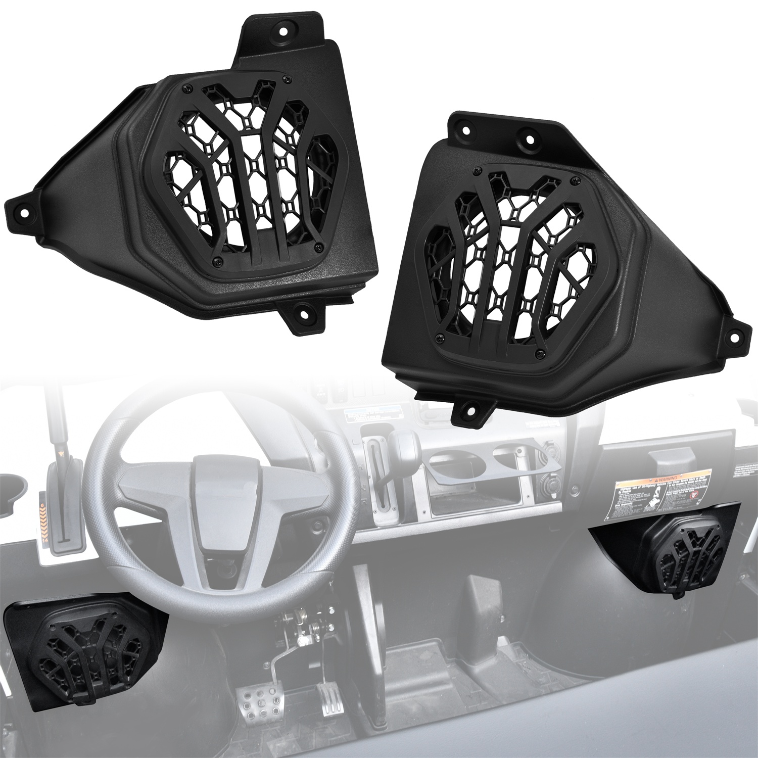 6.5" Under Dash Speaker Pods for Kawasaki Mule PRO-FXT DXT DX FX FXR 2015-2026
