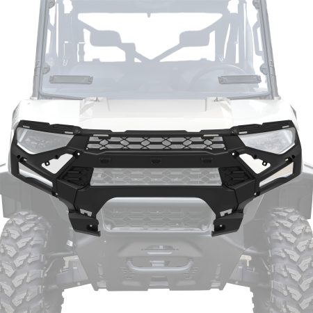 Black Combined Front Fascia for Polaris Ranger XP 1000 2018-2024/Crew 2019-2024, Replace #5459300-070,5453729-070