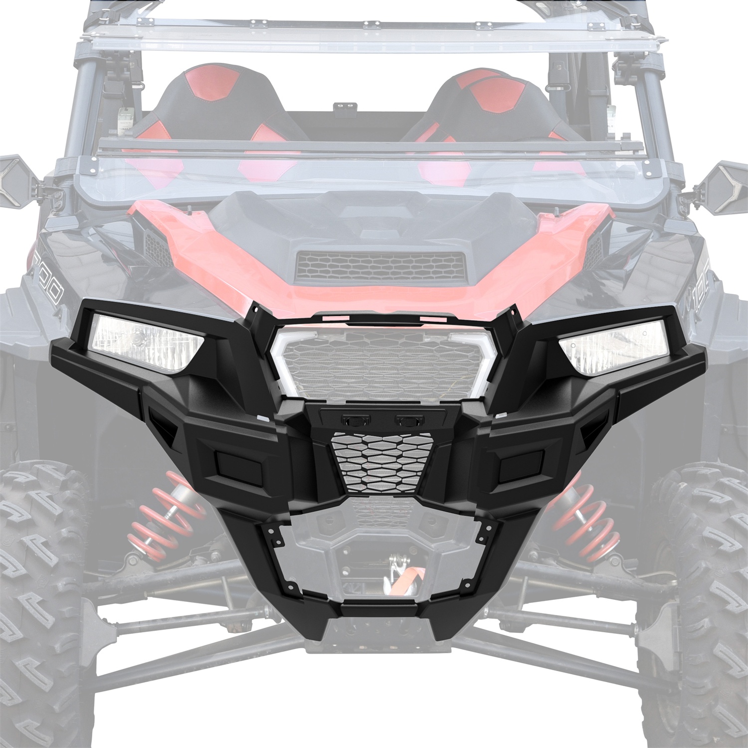 Black Combined Front Fascia for Polaris General 1000/4/General XP 1000/XP4 2016-2026, Replace #5452177-070