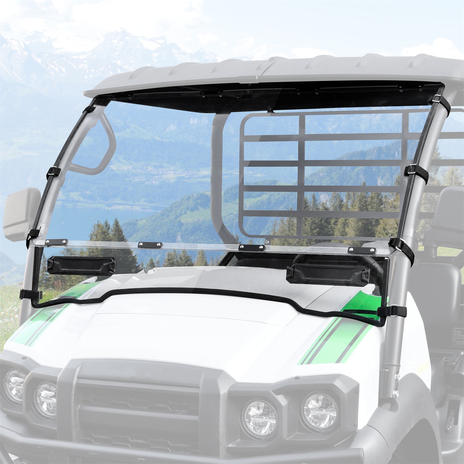 Front Full Windshield for Kawasaki Mule SX SE XC LE FE 2017-2026