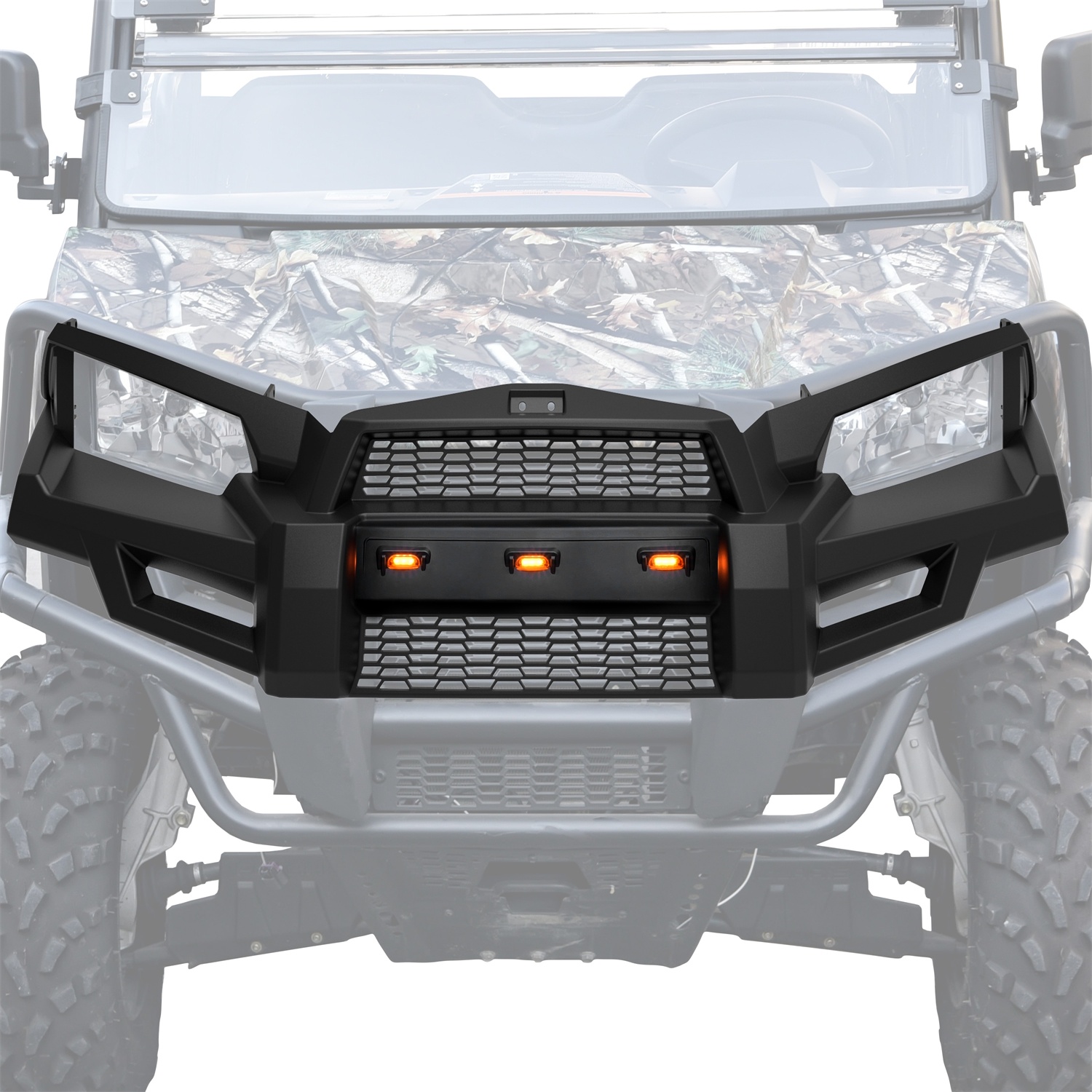 Black Combined Front Fascia with Lights for Polaris Ranger Midsize 570 500 ETX EV 2016-2022,Replace #5451005-070