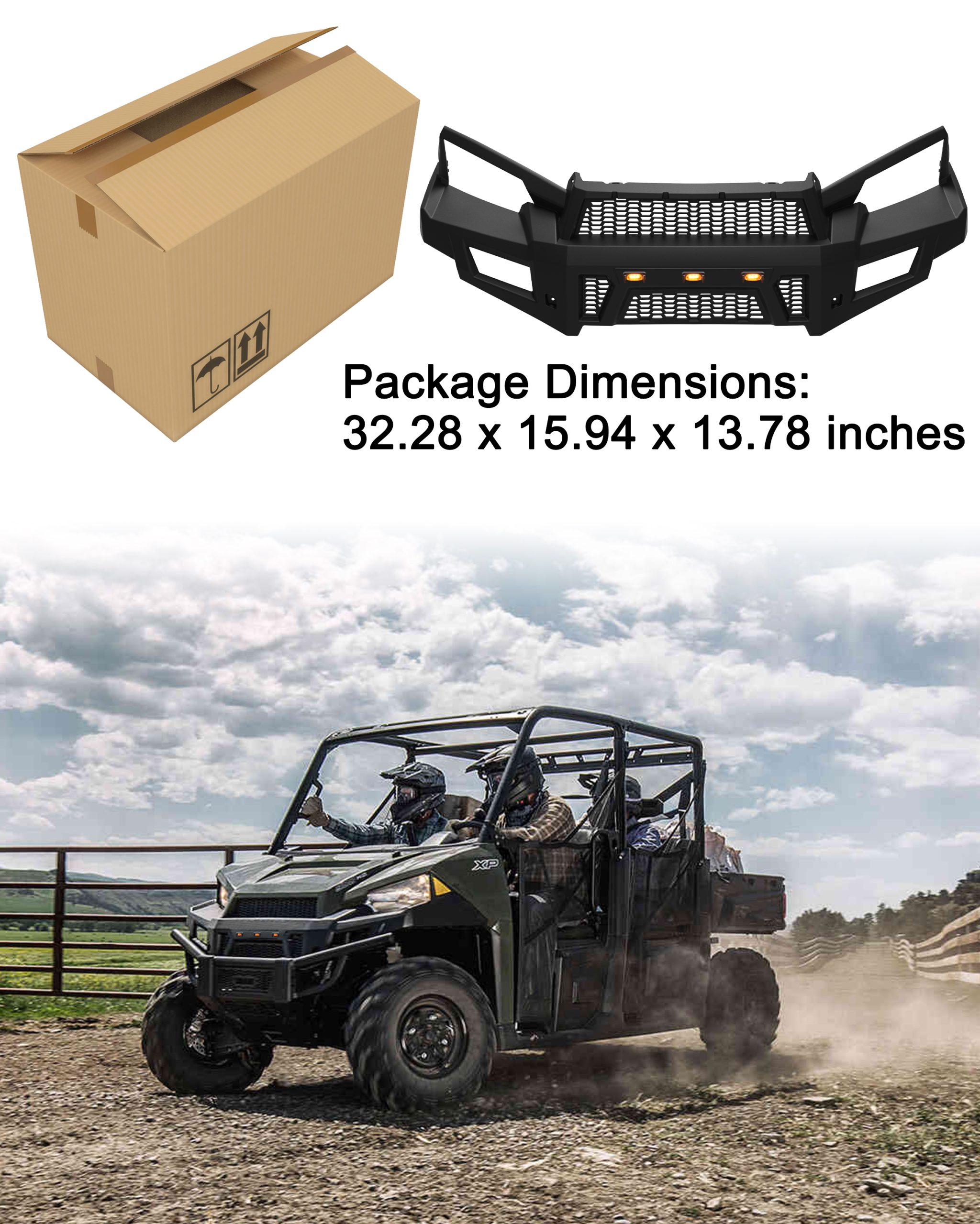 Combined Front Fascia with Lights for Polaris Ranger XP 900 2014