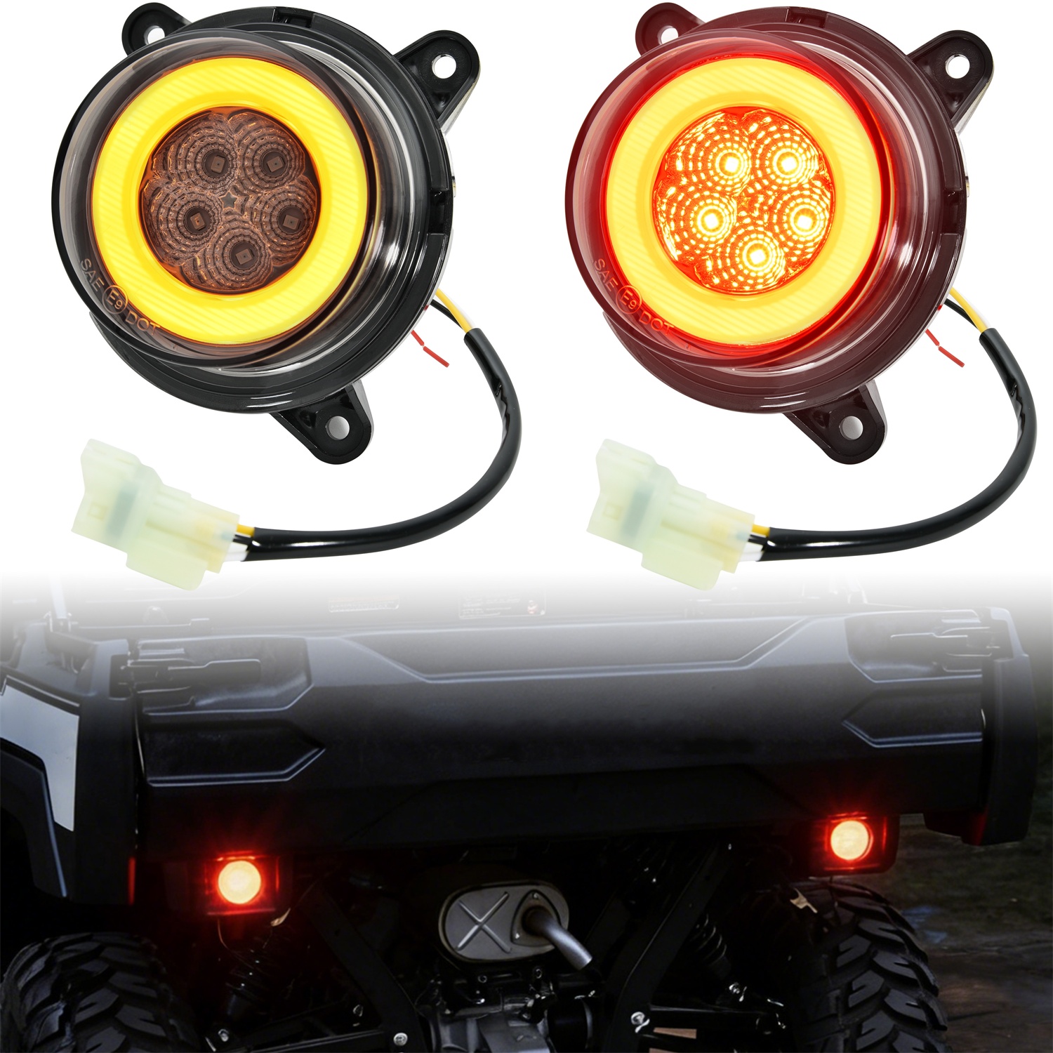 LED Turn Signal Tail Lights Assembly for Kawasaki Mule Pro FXT DXT FXR DX FX 2015-2026