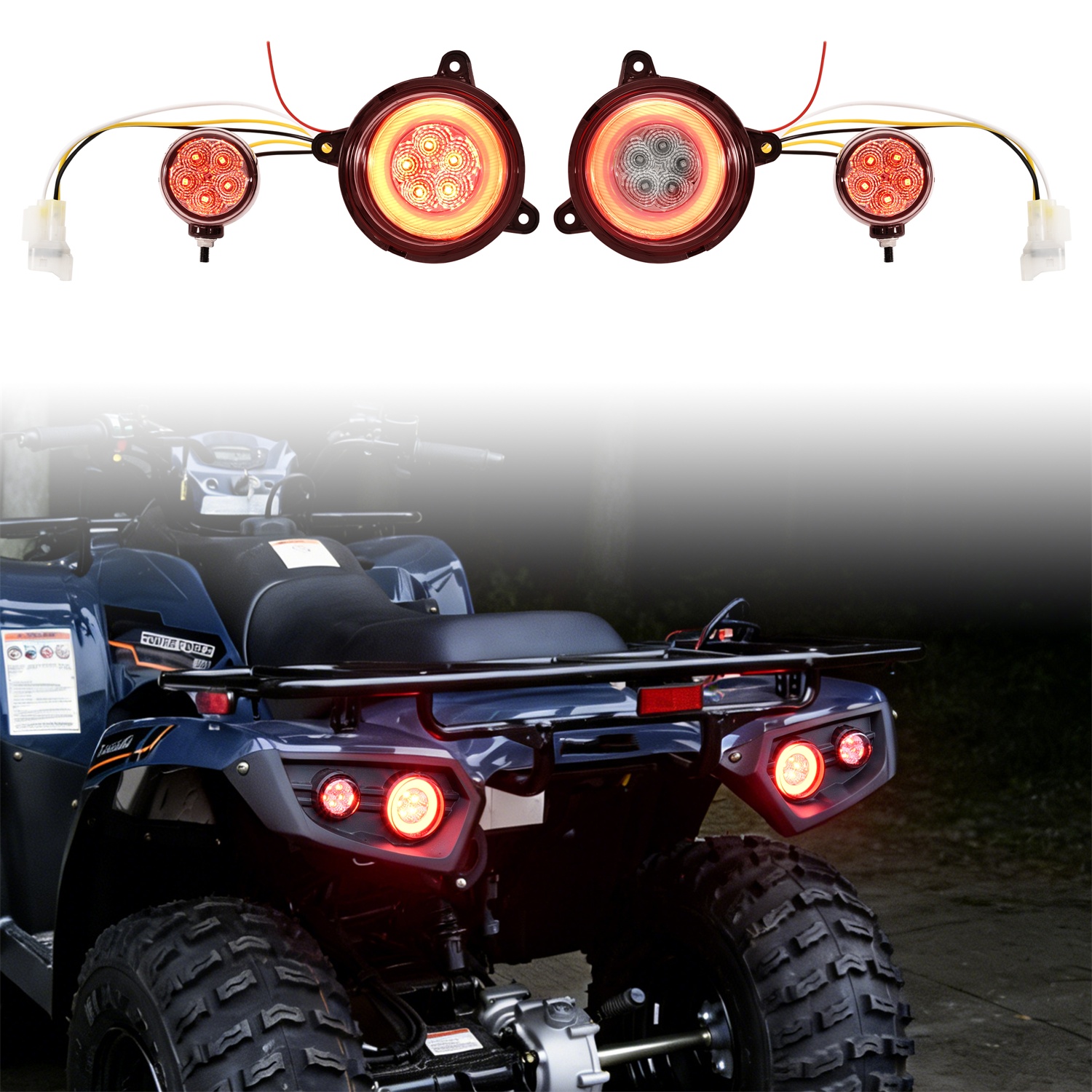 LED Turn Signal Tail Lights Assembly for Kawasaki Brute Force 300 2012-2025