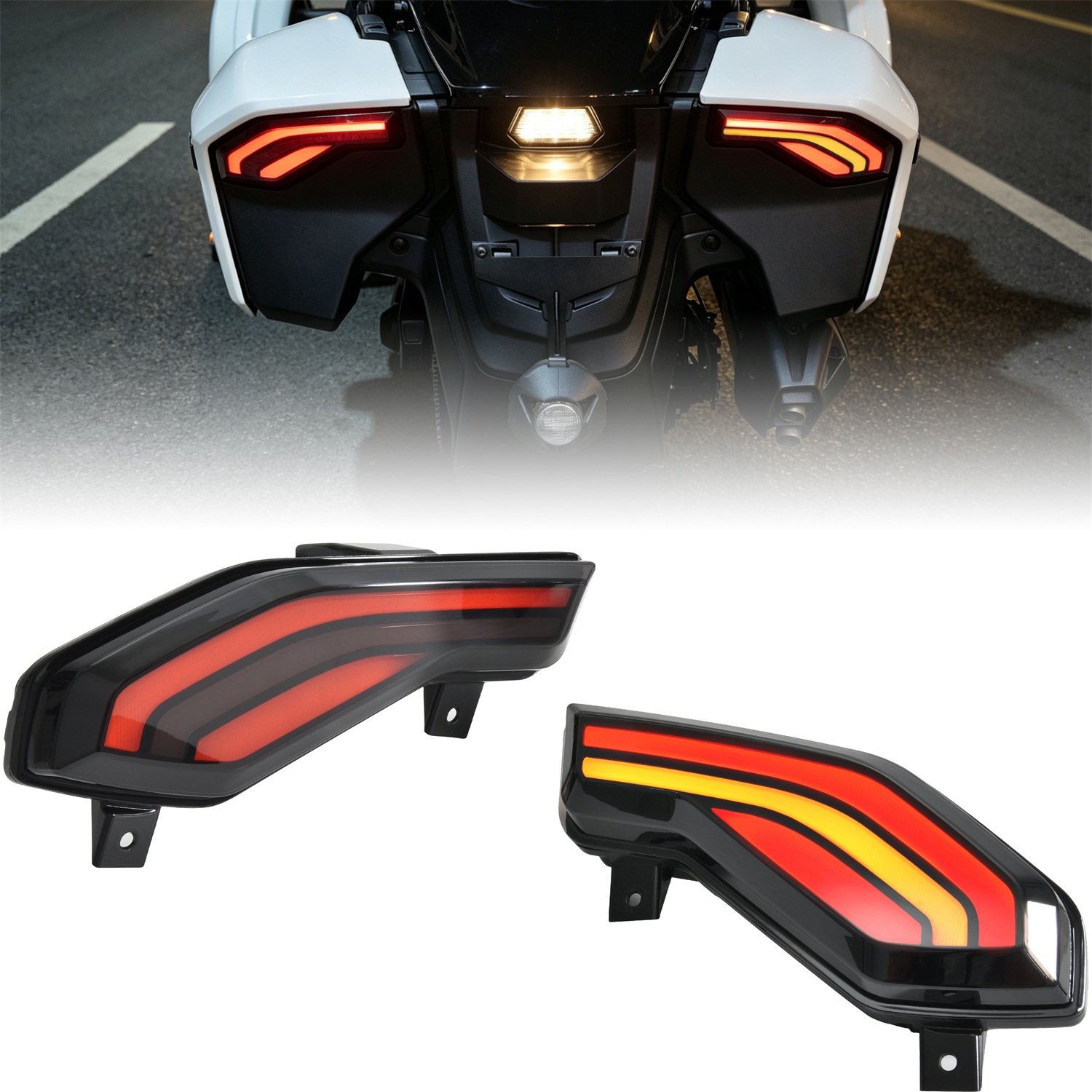 Smoked Black LED Tail Lights Assembly for Can-Am Spyder F3-T RT LIMITED