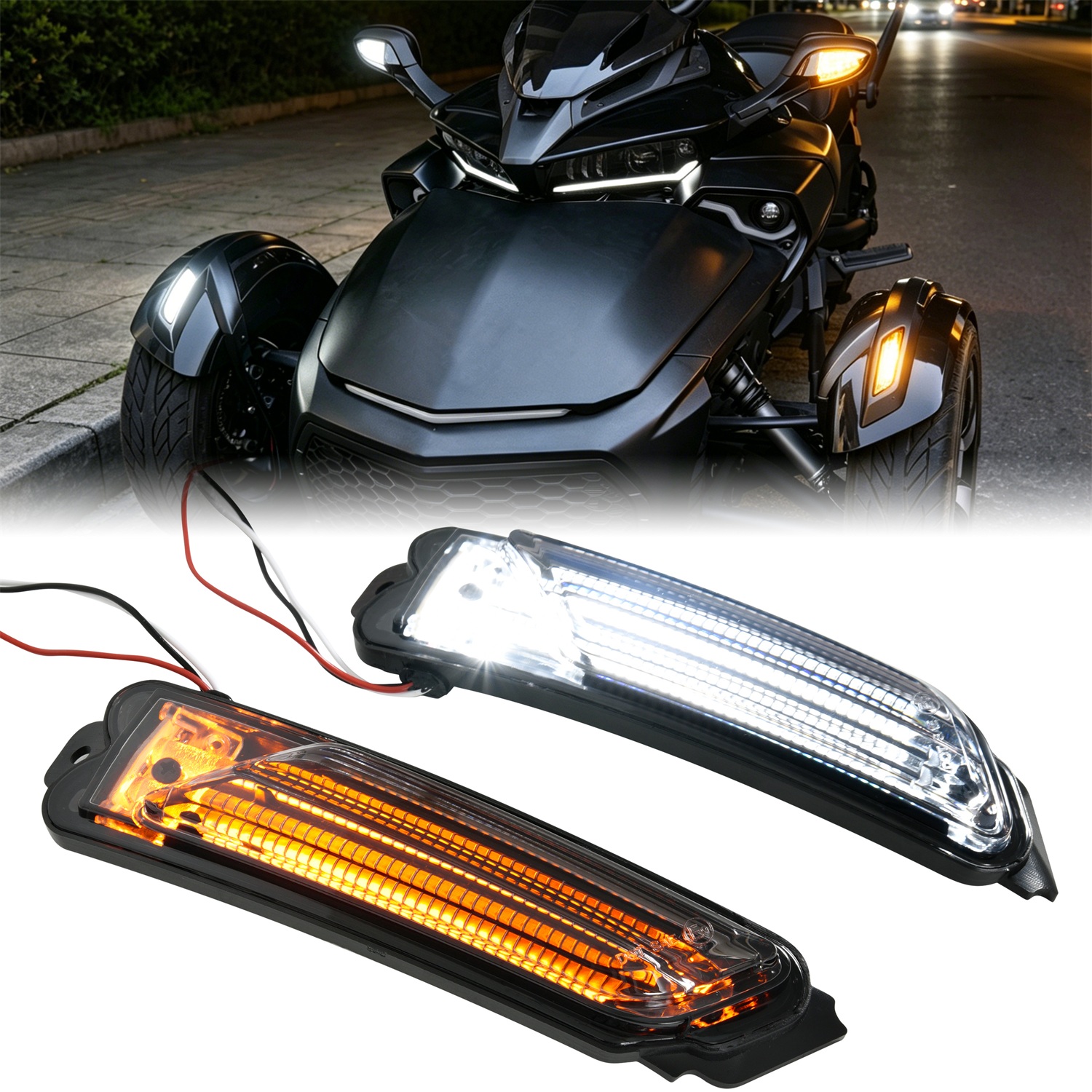 LED Front Fender Lights for Can-Am Spyder F3 F3-S F3-T RT RT-S LIMITED 2013-2018