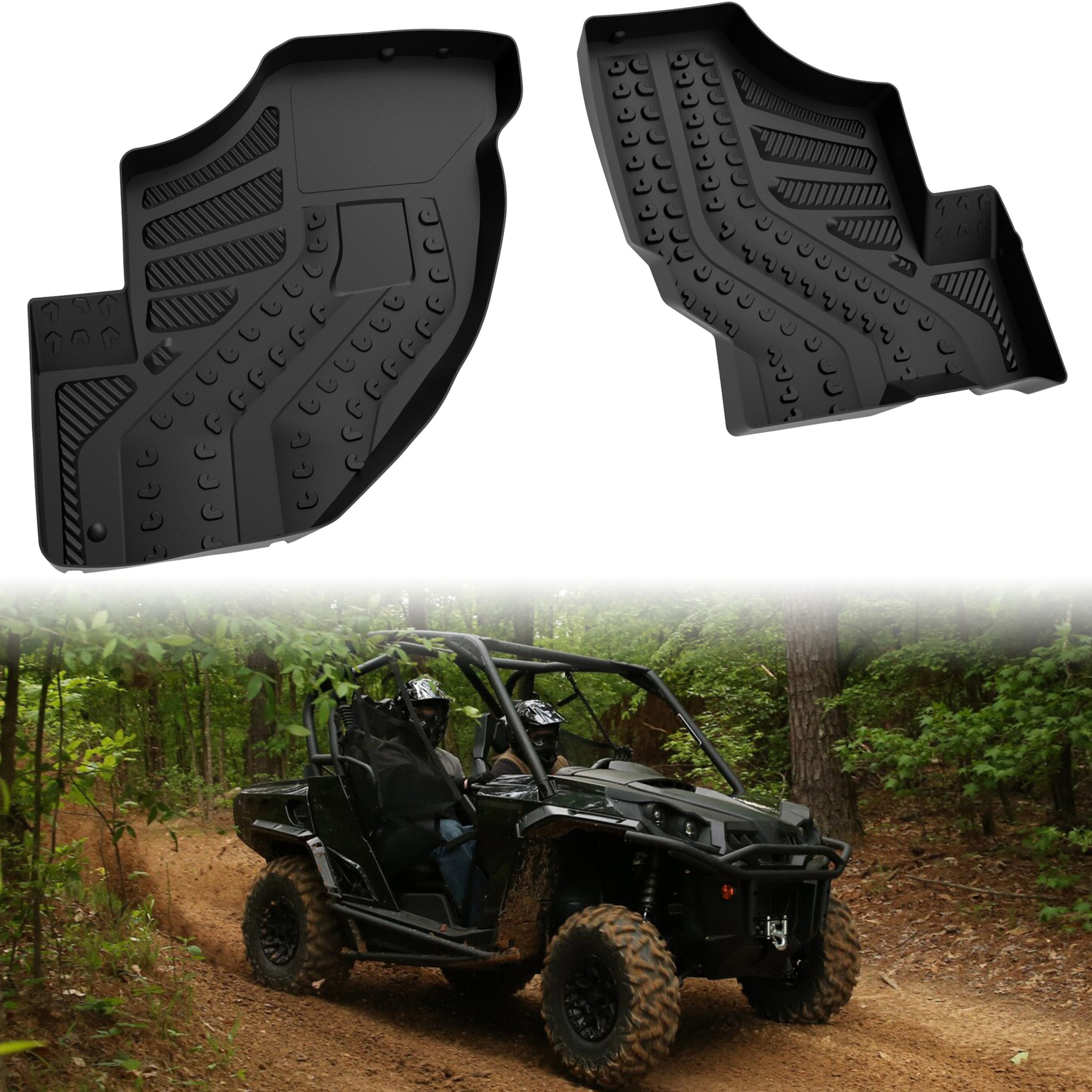 TPE 3D Extended Edge Floor Mats for Can-Am Commander 2012-2020, 2PCS