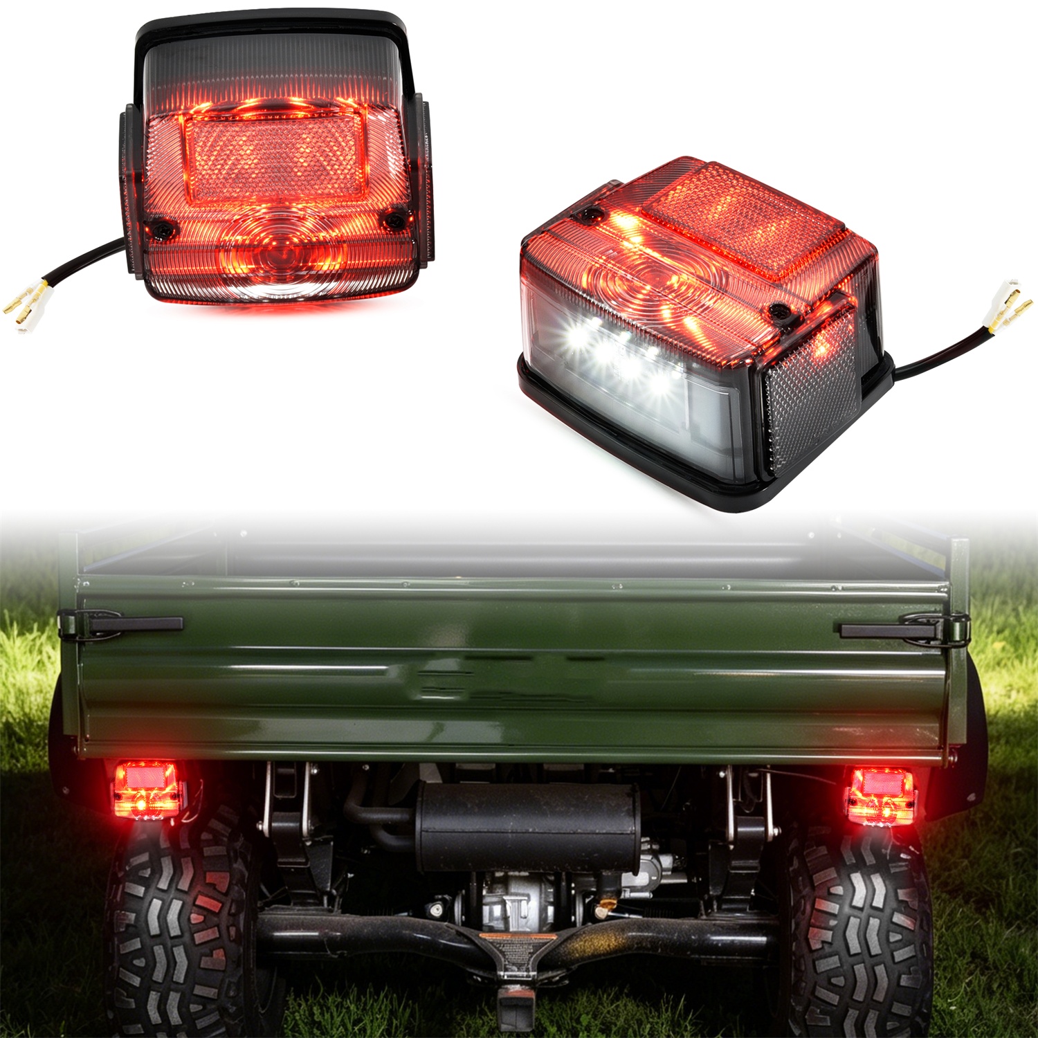2PCS LED Tail Lights Assy for Kawasaki Mule 1990-2027, 23025-1042