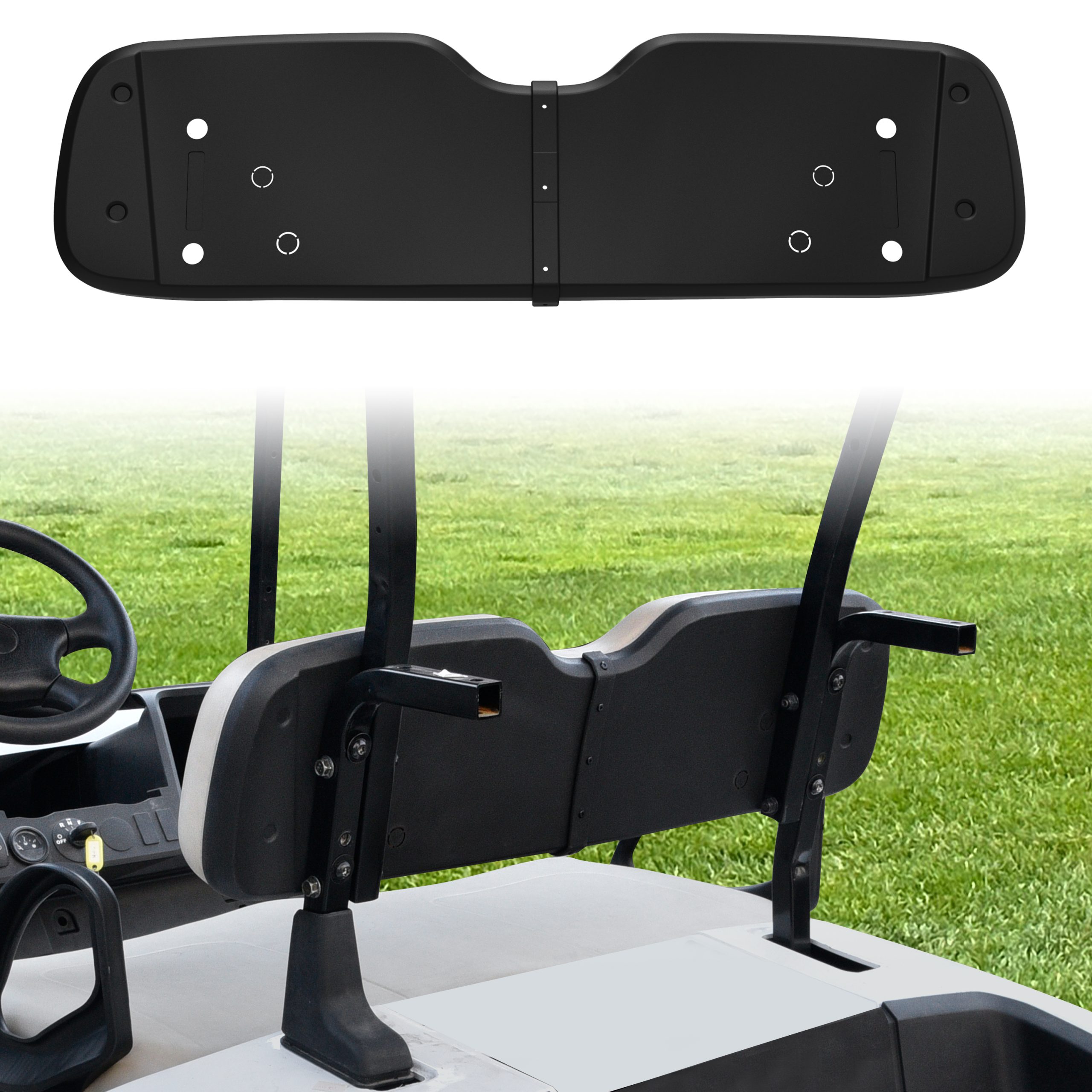 Seat Back Cap Plastic Black Back Backrest Cover Assembly for E-Z-GO RXV Valor 2023+