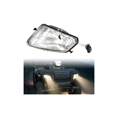 SAUTVS OEM Style Left Halogen Headlight with Bulb for Polaris Sportsman 500 700 800 X2 2005-2010, #2410735, 1PC