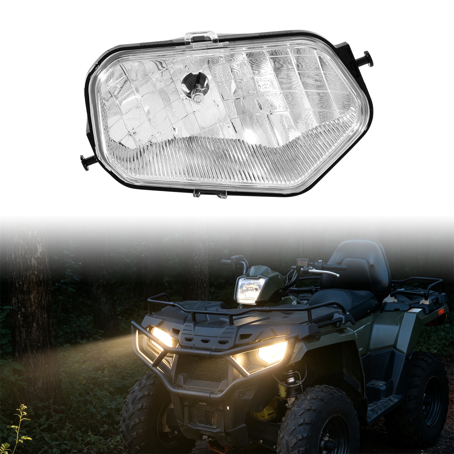 SAUTVS Right Halogen Headlight w/Bulb for Polaris Sportsman RZR Ranger 2009-2024